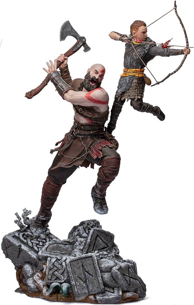 KRATOS Y ATREUS LUCHANDO GOD OF WAR IRON STUDIOS 13.39 PULGADAS