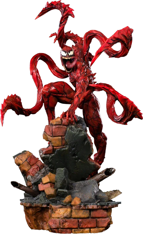 CARNAGE SOBRE LADRILLOS Y LENGUA AFUERA VENOM IRON STUDIOS 11.8 PULGADAS