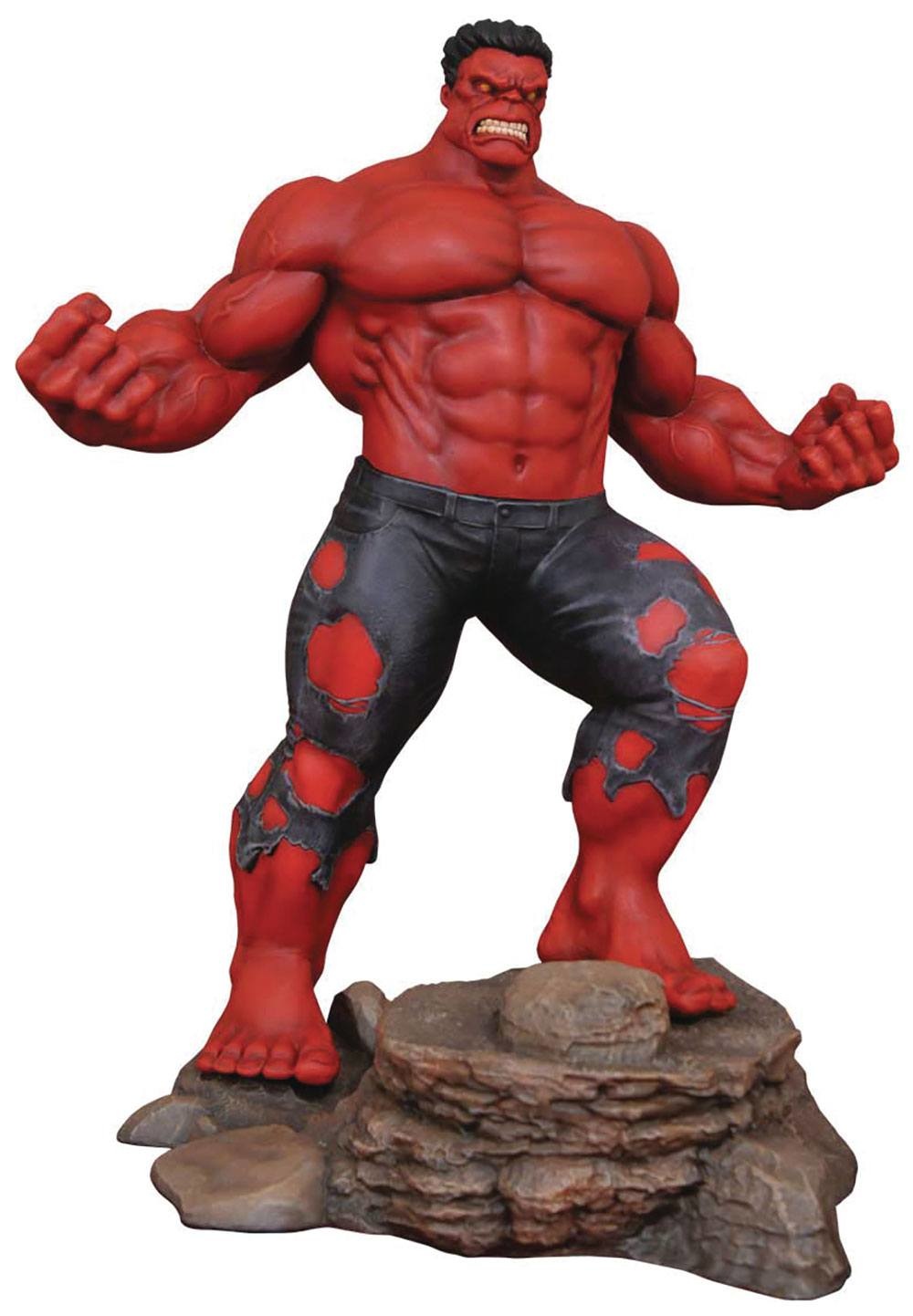 RED HULK SOBRE ROCA MARVEL GALLERY DIAMOND SELECT TOYS 10 PULGADAS