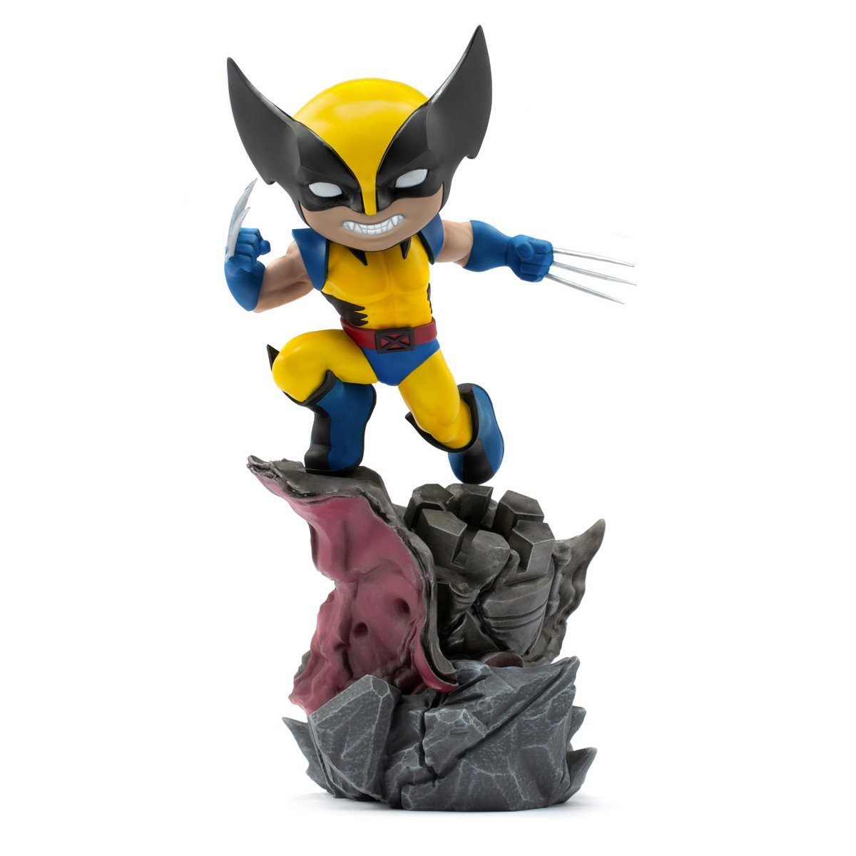 WOLVERINE MINICO SOBRE ROCA EN UNA PIE X-MEN IRON STUDIOS 5.91 PULGADAS