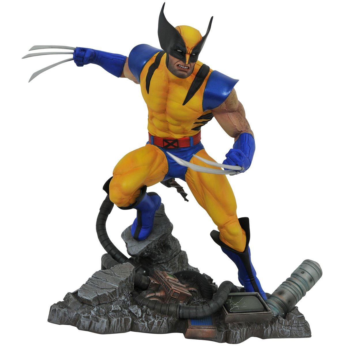 WOLVERINE TRAJE AMARILLO SOBRE ESCOMBROS MARVEL DIAMOND SELECT 7.09 PULGADAS