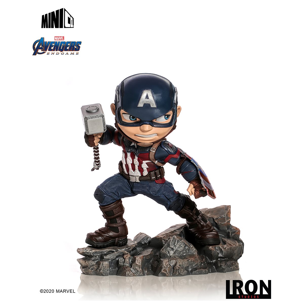 CAPITAN AMERICA CON MARTILLO Y ESCUDO AVENGERS MINIFIGURA IRON STUDIO 6.6 PULGADAS